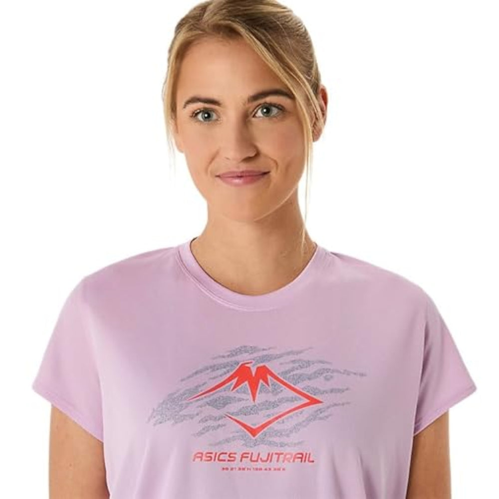 ASICS FUJITRAIL Logo SS Top for Women | Lightweight Quick-Dry Polyester T-Shirt with Breathable Fabric & Reflective Details for Trail Running - Best Price online Prokicksports.com