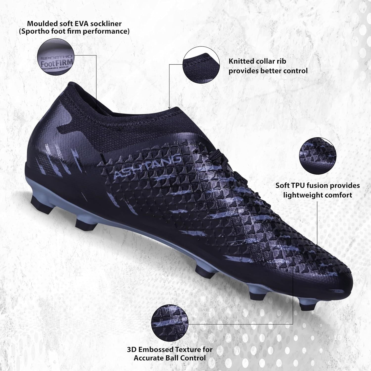 NIVIA Ashtang 2.0 Football Shoes – Lightweight Knitted Collar, TPU Fusion, High Traction Studs, Unisex Sports Footwear India - Best Price online Prokicksports.com