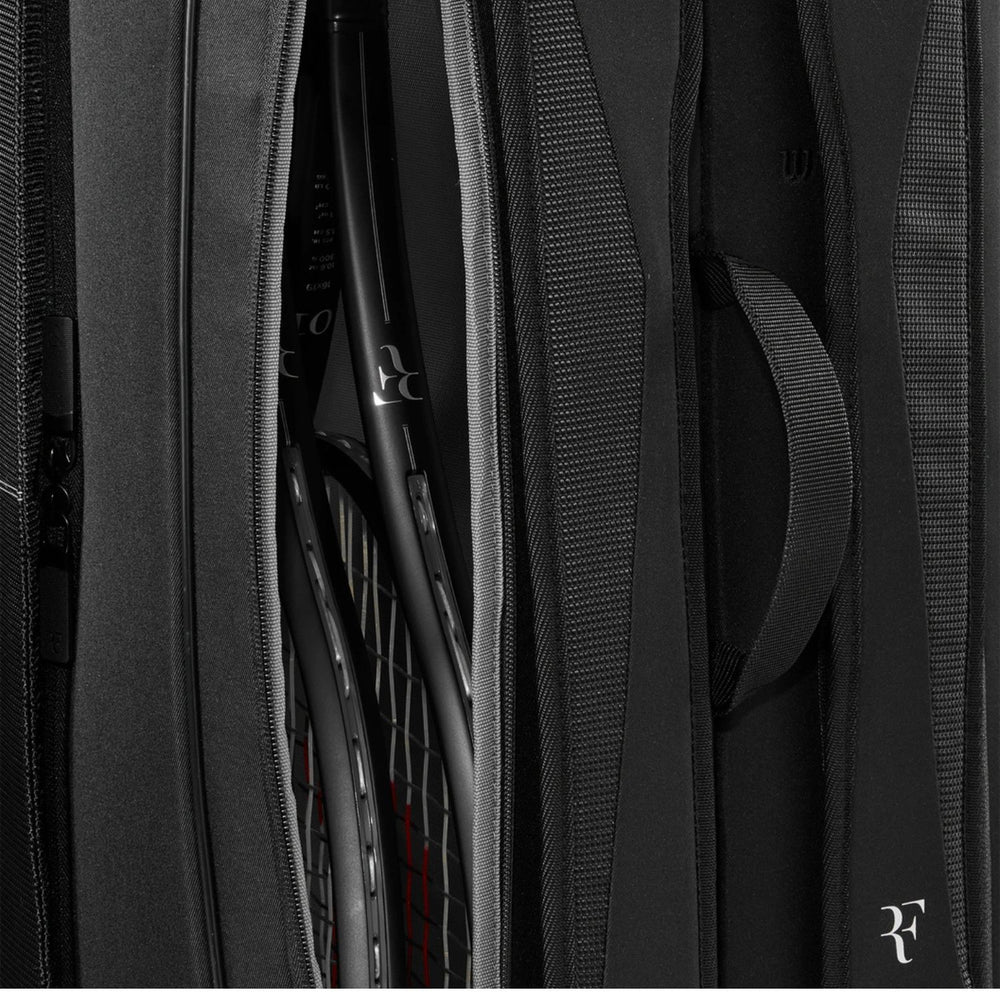 Wilson RF Tournament 9PK Tennis Racquet Bag – WR8043301001 - Black | Roger Federer Edition | Premium 9 Racquet Bag with Thermoguard & Pro-Level Design - Best Price online Prokicksports.com