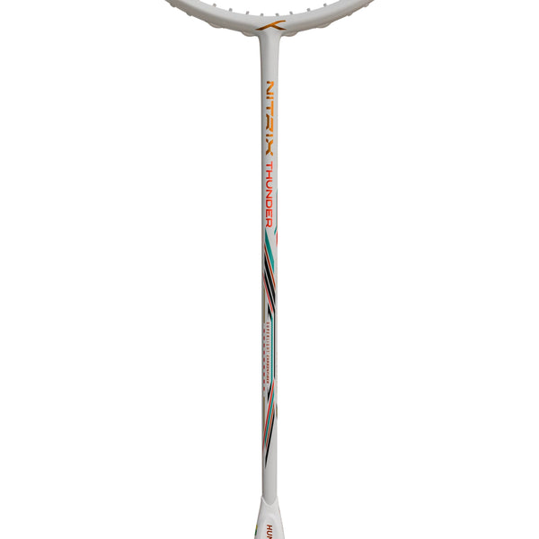 HUNDRED Nitrix Thunder Unstrung Badminton Racquet | Head-Heavy Power Frame with Superlight Carbon Fibre | Attack Series