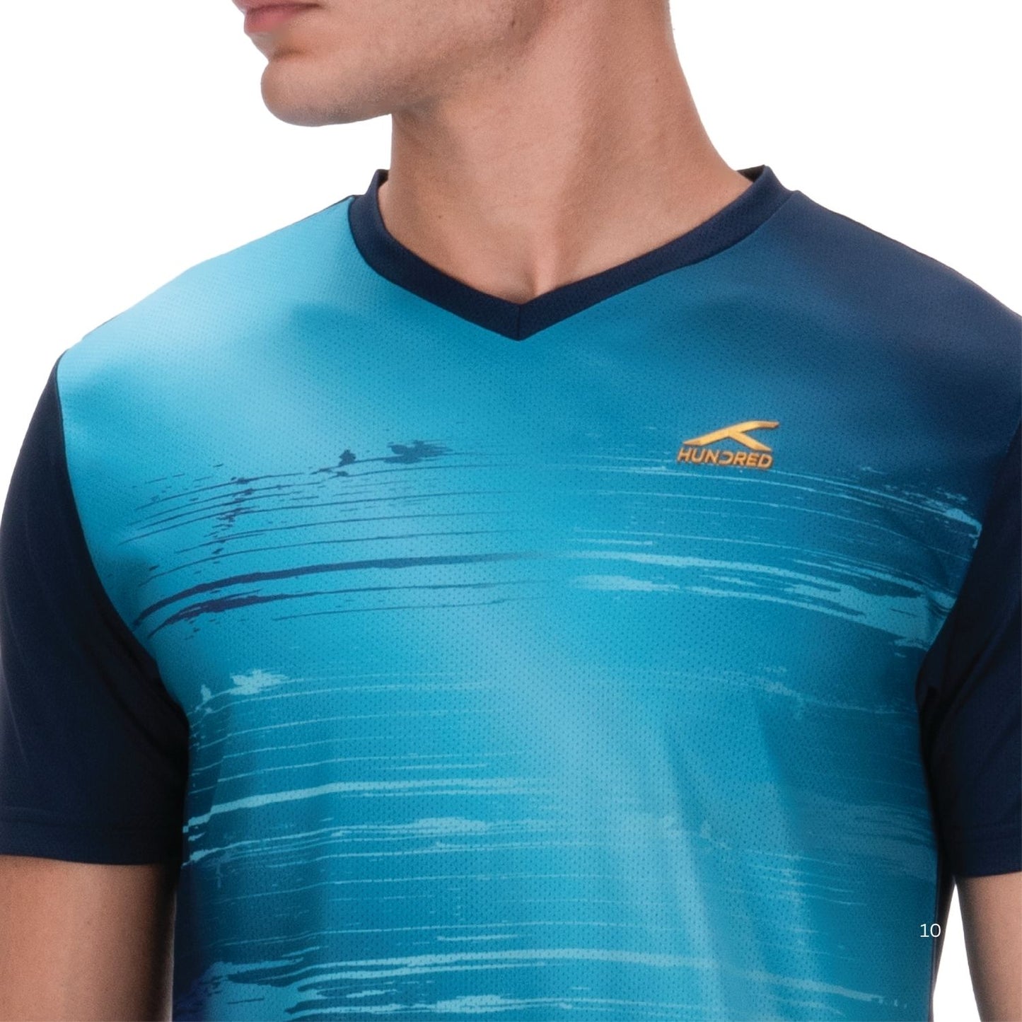 Hundred HBTS-5M267 V-Neck Badminton T-Shirt – Men Quick Dry Lightweight Sports Tee for Badminton, Gym & Training - Best Price online Prokicksports.com