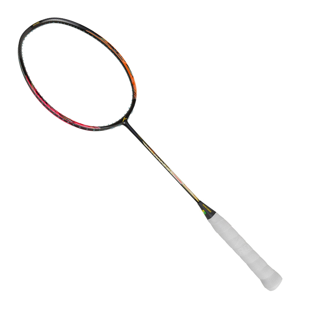 HUNDRED Flareon 700 Unstrung Badminton Racquet, Black/Orange/Pink (3U & 4U) | Hyperweave Carbon Fibre Frame with CNTRL Foam | Speed & All-Round Control - Best Price online Prokicksports.com