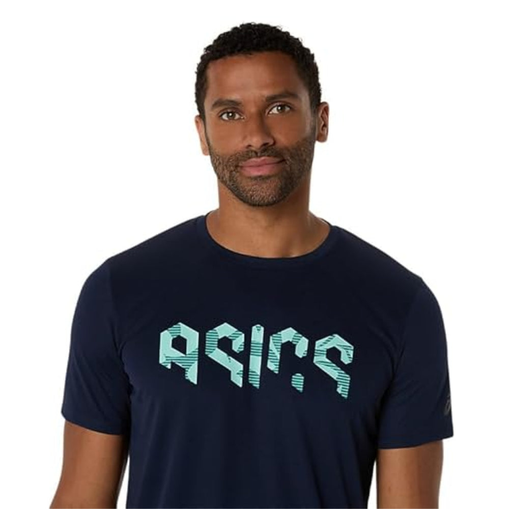 ASICS Hex Graphic Tee Men T-Shirt Roundneck | Breathable Printed Sports Tee for Training & Casual Wear - Best Price online Prokicksports.com