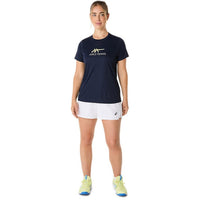 ASICS Women Court Tennis Graphic Tee | Lightweight Breathable Polyester T-Shirt with Moisture-Wicking Comfort & Tennis-Inspired Graphic Design - Best Price online Prokicksports.com
