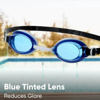 Speedo Jet Swimming Goggles – Adult/Junior | Anti-Fog UV Protection Lenses with Adjustable Nose Bridge, Single Strap Fit & Clear Vision for Swim Training - Best Price online Prokicksports.com