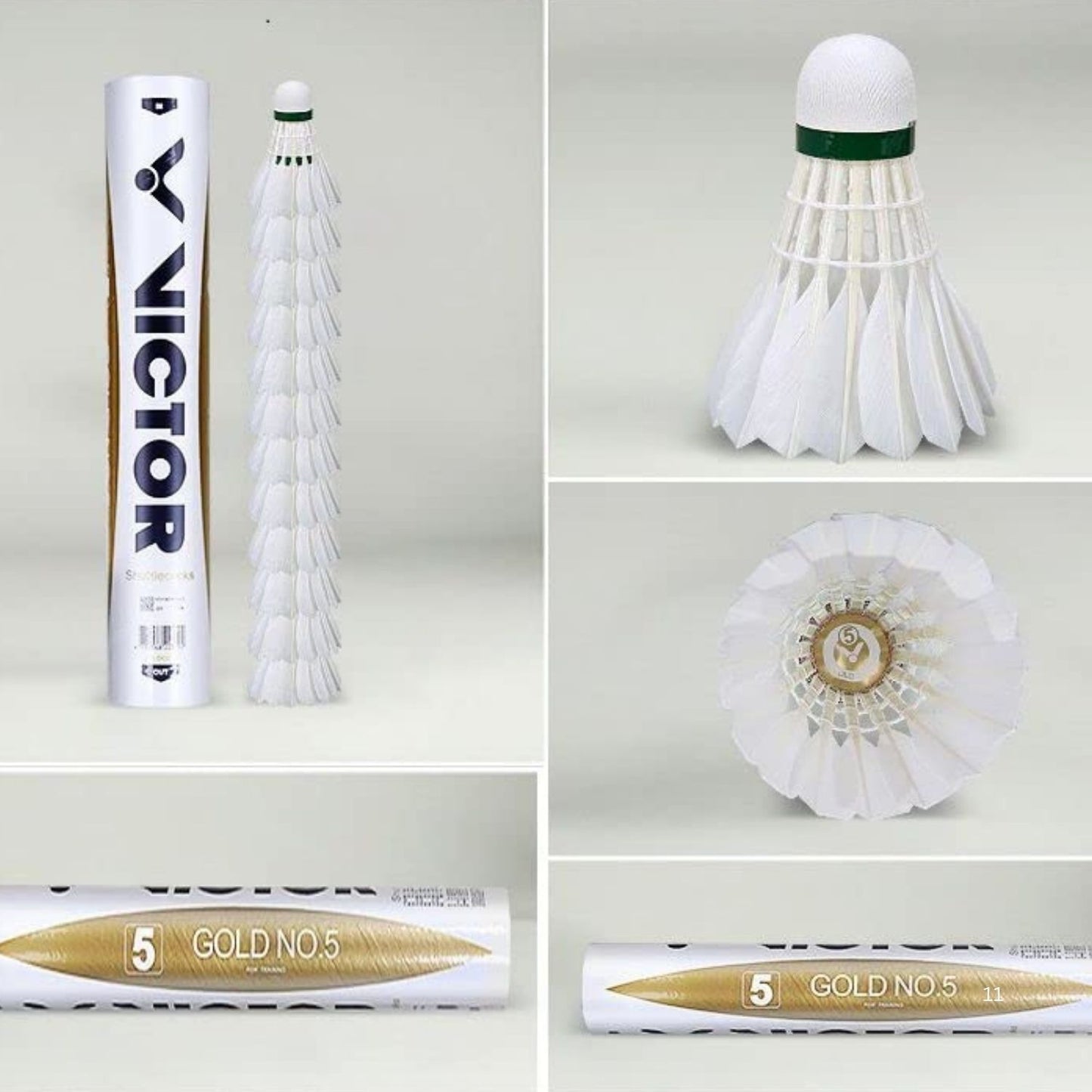 Victor Gold No.5 Feather Shuttlecock – Speed 77, Duck Feather & Composite Cork, 1 Dozen (Tournament & Club Play) - Best Price online Prokicksports.com