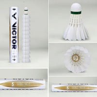 Victor Gold No.5 Feather Shuttlecock – Speed 76, Duck Feather & Composite Cork, Pack of 12 (Practice & Club Use) - Best Price online Prokicksports.com