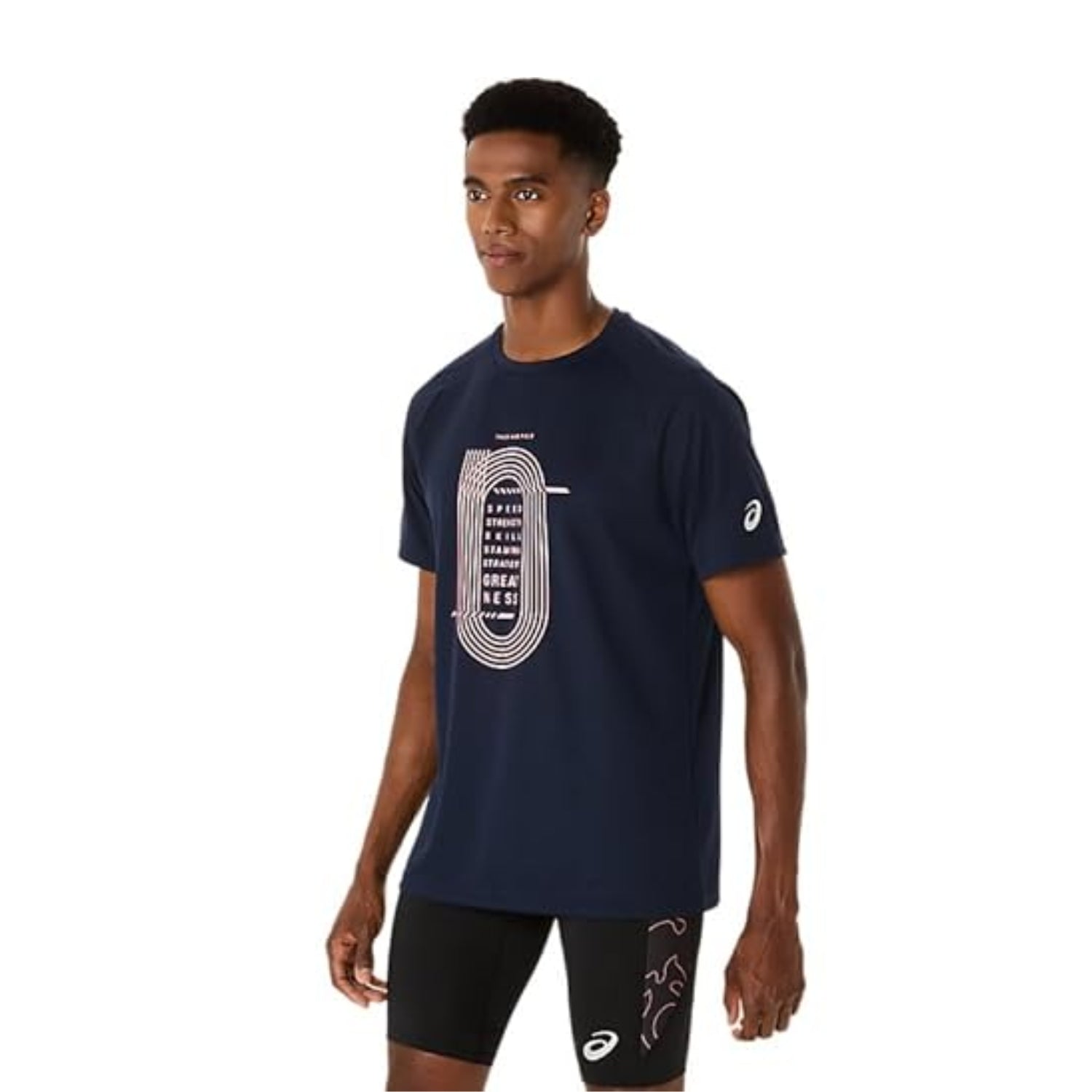 ASICS Track Graphic Short Sleeve Top & Armsleeves for Men | Breathable Training Tee with Arm Support - Best Price online Prokicksports.com