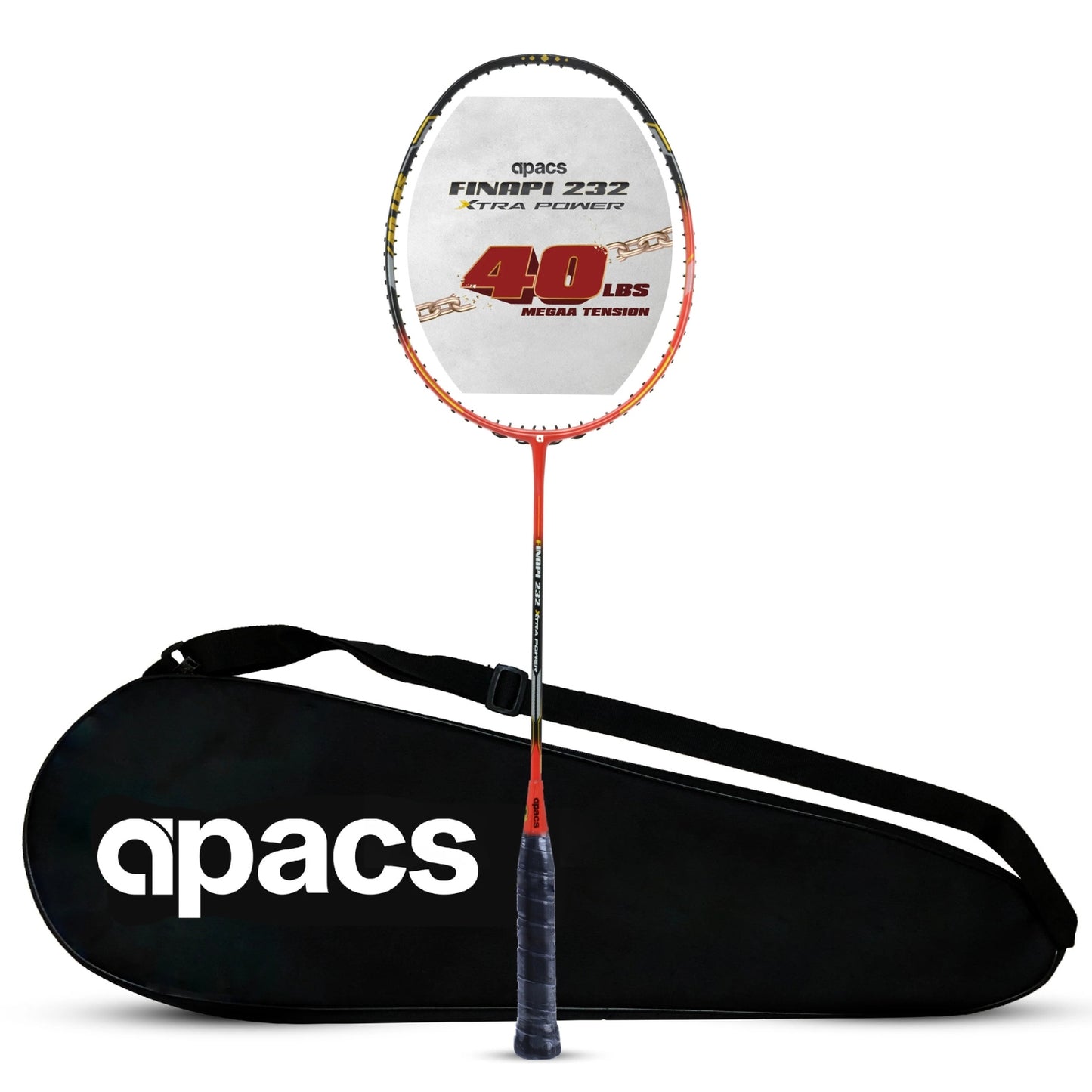 Apacs Finapi 232 Xtra Power Unstrung Badminton Racquet | Lightweight Graphite Frame | High Tension | Powerful Smash Control | Ideal for Intermediate & Advanced Player - Best Price online Prokicksports.com