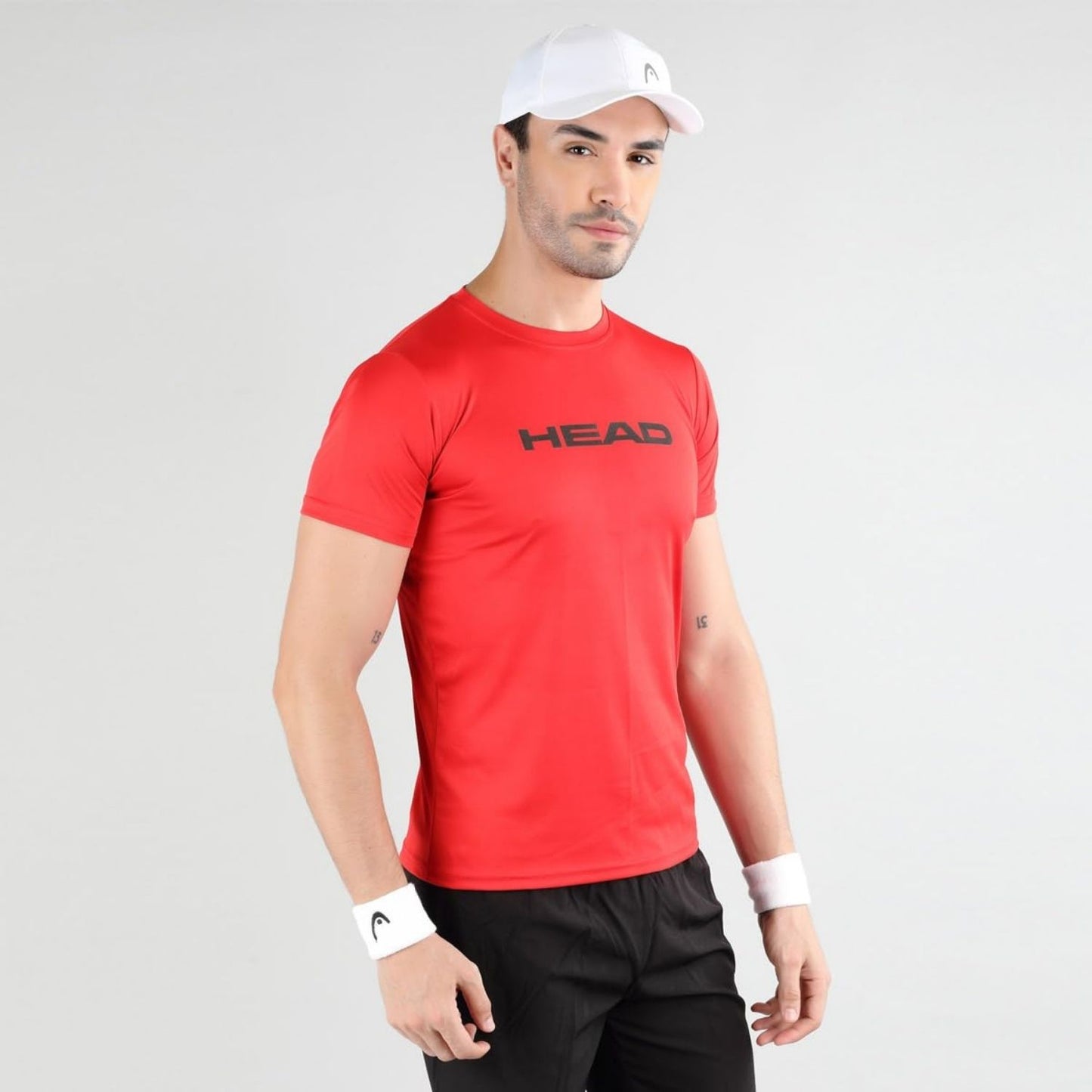 HEAD HCD Model Men's Round Neck T-Shirt – 100% Polyester | Moisture-Wicking, Lightweight Regular Fit | Crew Neck Design - Best Price online Prokicksports.com