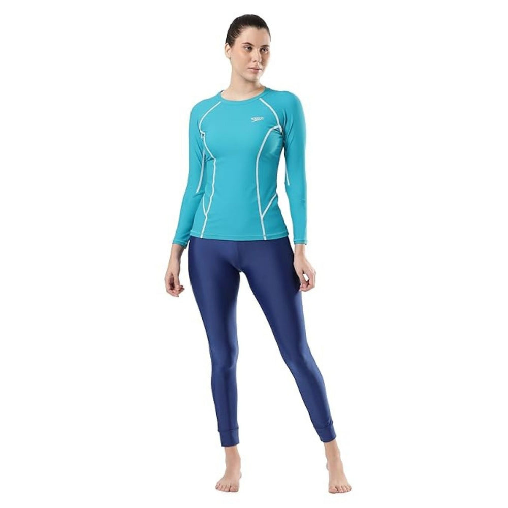 Speedo Women’s Long Sleeve Suntop – Solid Design | UPF 40+ UV Protection, Endurance®10 Chlorine-Resistant Fabric & Crew Neck - Best Price online Prokicksports.com
