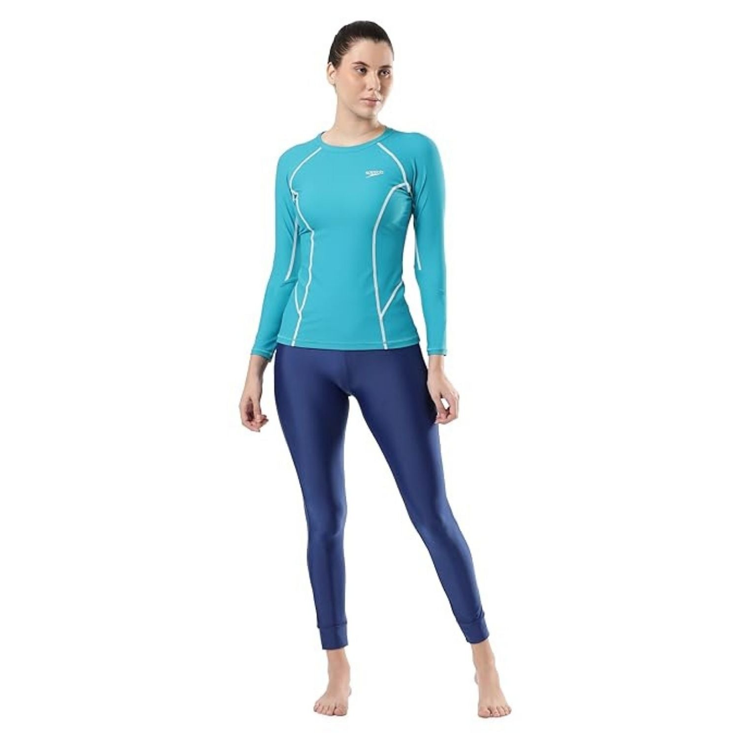 Speedo Women’s Long Sleeve Suntop – Solid Design | UPF 40+ UV Protection, Endurance®10 Chlorine-Resistant Fabric & Crew Neck - Best Price online Prokicksports.com