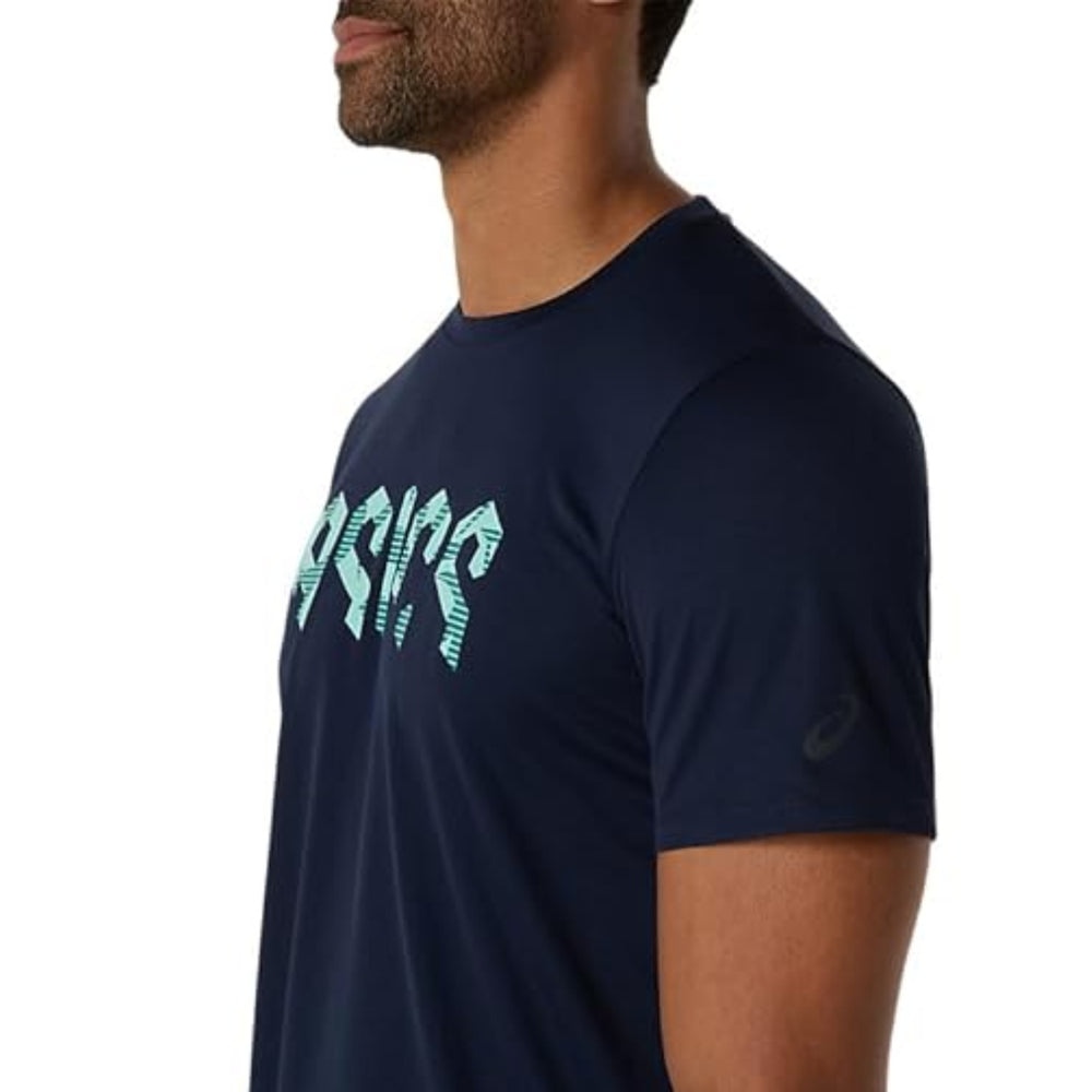 ASICS Hex Graphic Tee Men T-Shirt Roundneck | Breathable Printed Sports Tee for Training & Casual Wear - Best Price online Prokicksports.com