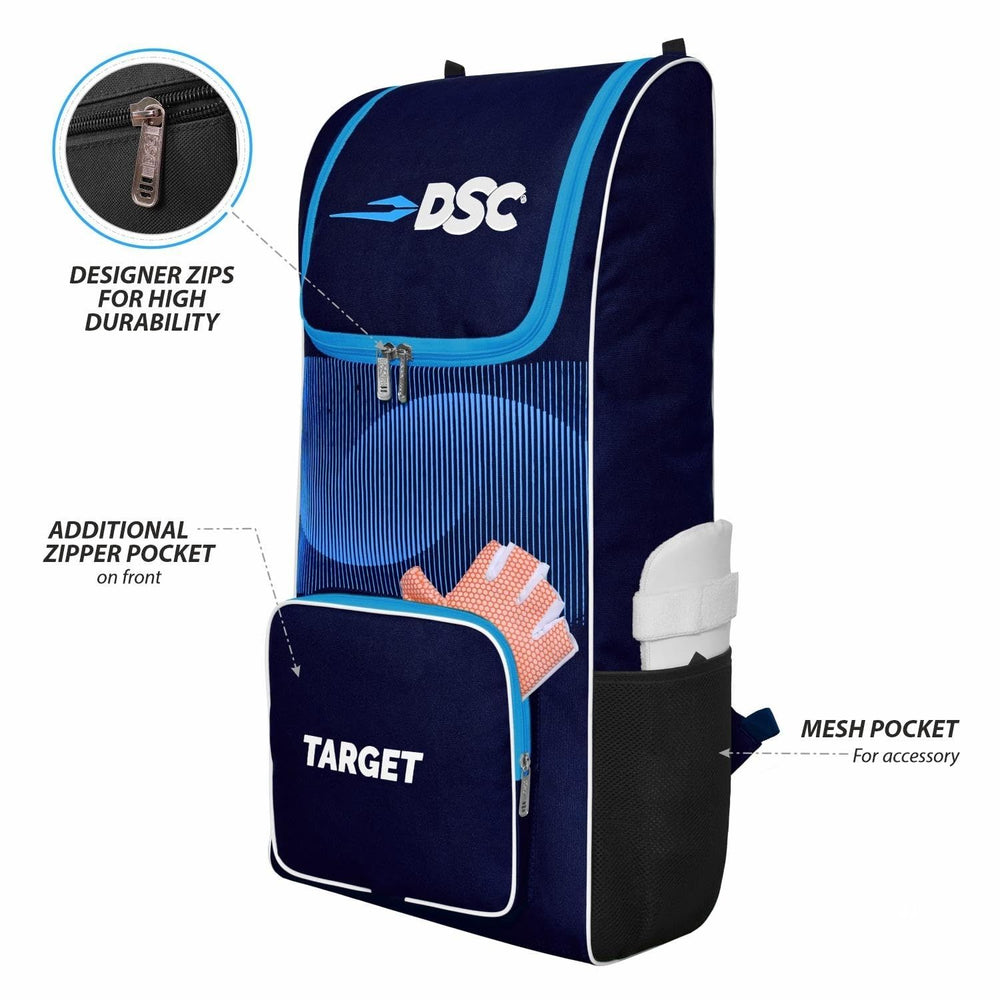 DSC Target Cricket Kit Bag – Spacious Cricket Gear Bag with Durable Fabric, Multiple Compartments & Professional Design - Best Price online Prokicksports.com