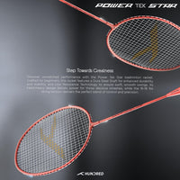 Hundred Powertek Star Strung Badminton Set (Pack of 2 Racquets) | Lightweight Aluminium Frame with Pre-Strung Strings, Full Cover & Shuttlecock Combo for Beginners - Best Price online Prokicksports.com