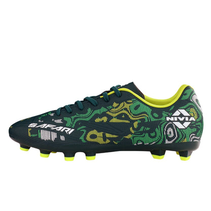 Nivia Safari Football Shoes – PU Synthetic Water-Resistant Upper, 3D Textured Design, TPU Stud Sole, EVA Sockliner | Superior Grip, Speed & Comfort for Hard Ground & Grass - Best Price online Prokicksports.com