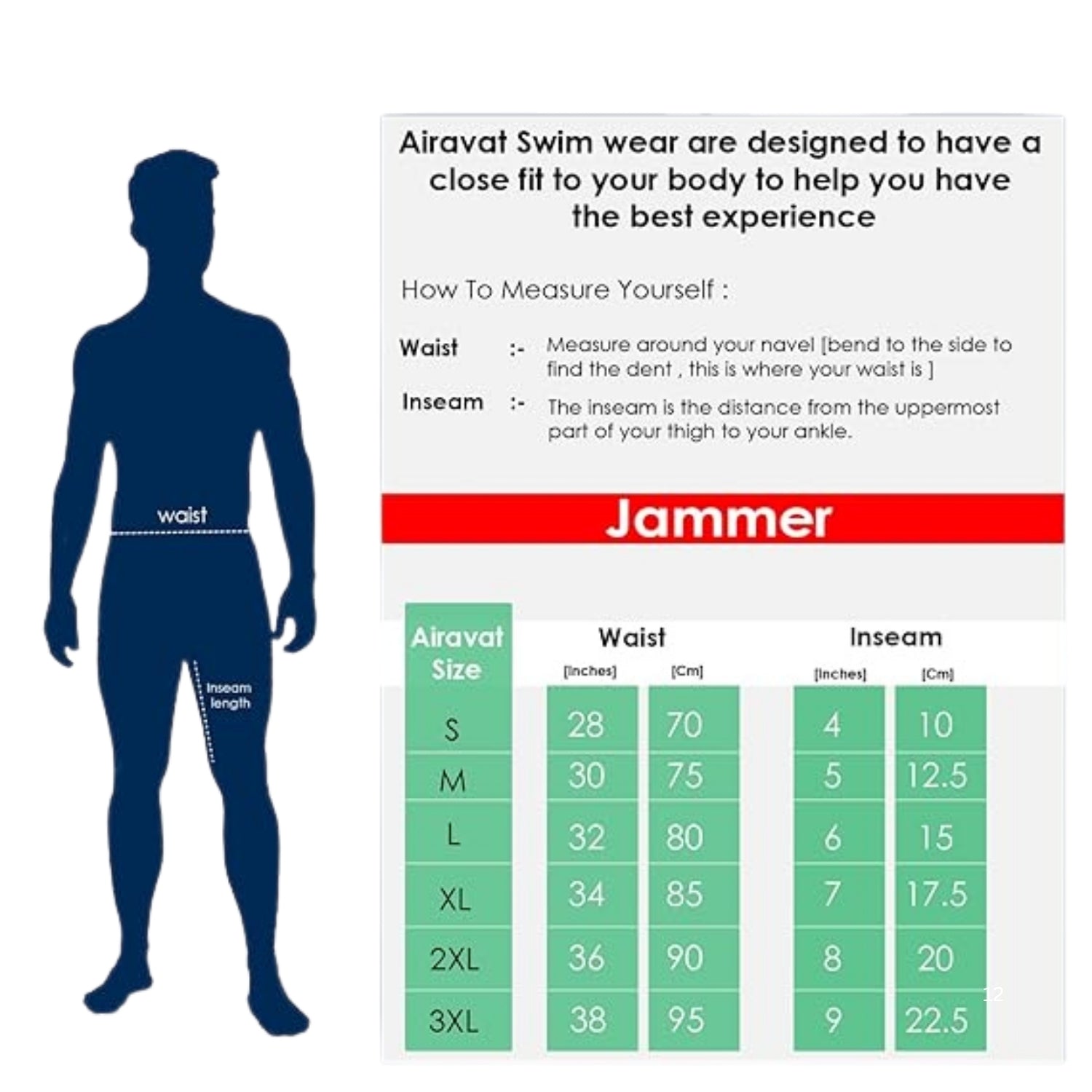 Airavat ORCA 1511 Men's Swimming Jammer – 360° Stretch, UPF50 UV Protection, Anti-Chafe, Quick-Dry Swimwear - Best Price online Prokicksports.com