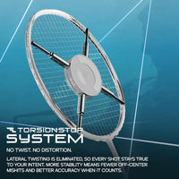 Hundred Hyfonic Lazer Strung Badminton Racquet | Carbon Fibre Frame with Dual Aerodynamic Technology | Precision Control Series - Best Price online Prokicksports.com