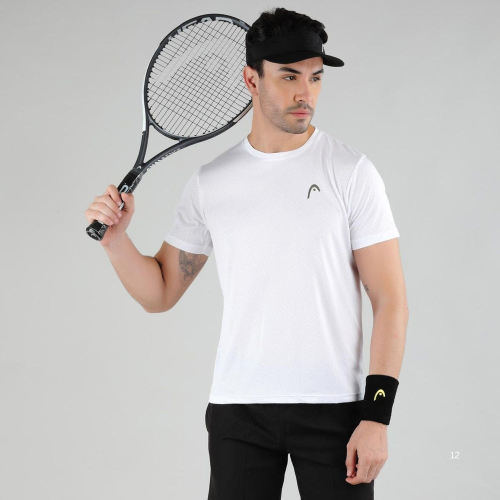HEAD HCD Model Men's Round Neck T-Shirt – 100% Polyester | Moisture-Wicking, Lightweight Crew Neck, Athletic Fit - Best Price online Prokicksports.com