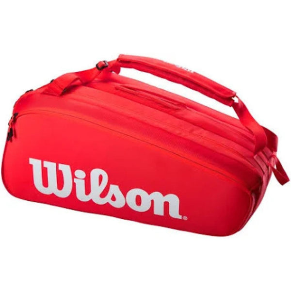 Wilson Super Tour 15PK Tennis Racquet Bag – WR8036601001 -  Red | Premium 15 Racquet Bag with Thermo guard, Ample Storage & Professional Travel Design