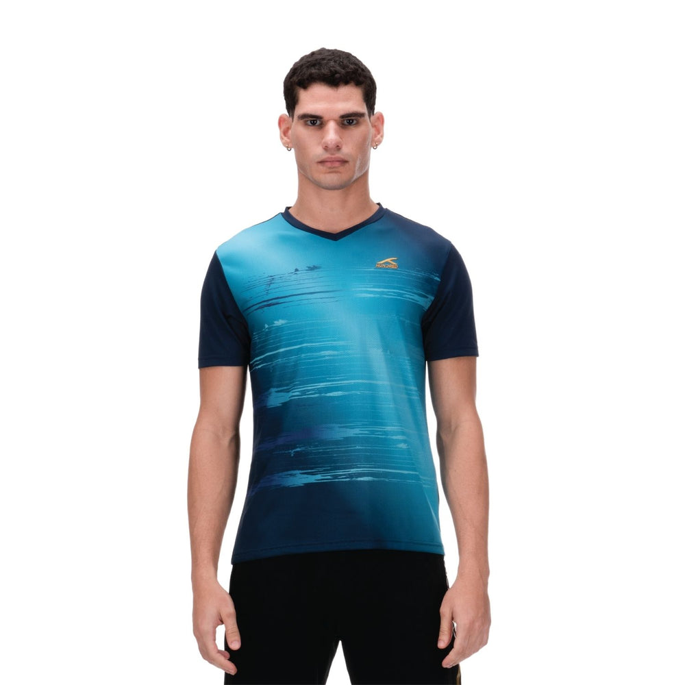 Hundred HBTS-5M267 V-Neck Badminton T-Shirt – Men Quick Dry Lightweight Sports Tee for Badminton, Gym & Training - Best Price online Prokicksports.com