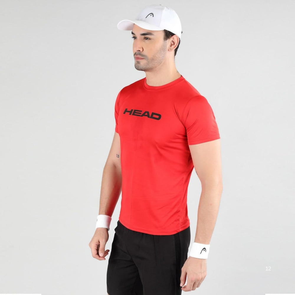 HEAD HCD Model Men's Round Neck T-Shirt – 100% Polyester | Moisture-Wicking, Lightweight Regular Fit | Crew Neck Design - Best Price online Prokicksports.com