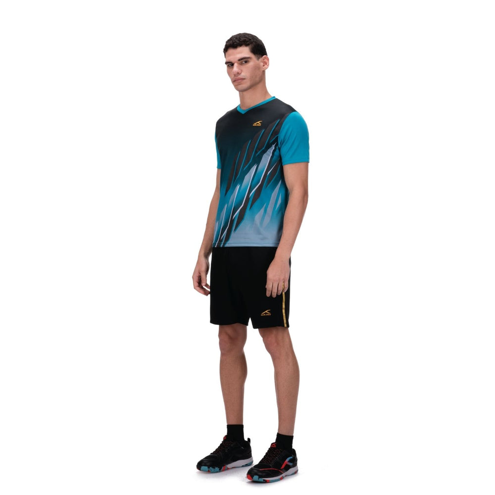 Hundred HBTS-5M268 V-Neck Badminton T-Shirt – Men Quick Dry Lightweight Sports Tee for Badminton, Gym & Training - Best Price online Prokicksports.com