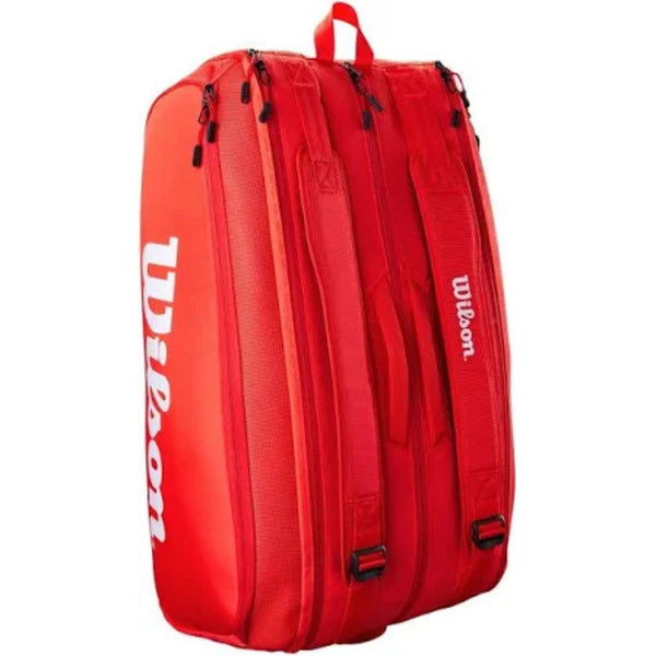 Wilson Super Tour 15PK Tennis Racquet Bag – WR8036601001 -  Red | Premium 15 Racquet Bag with Thermo guard, Ample Storage & Professional Travel Design