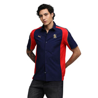 PUMA x RCB Woven Polo T-Shirt for Men | Premium Woven Fabric with Classic Collar, Button Placket & Official RCB Branding for Smart Casual Style - Best Price online Prokicksports.com