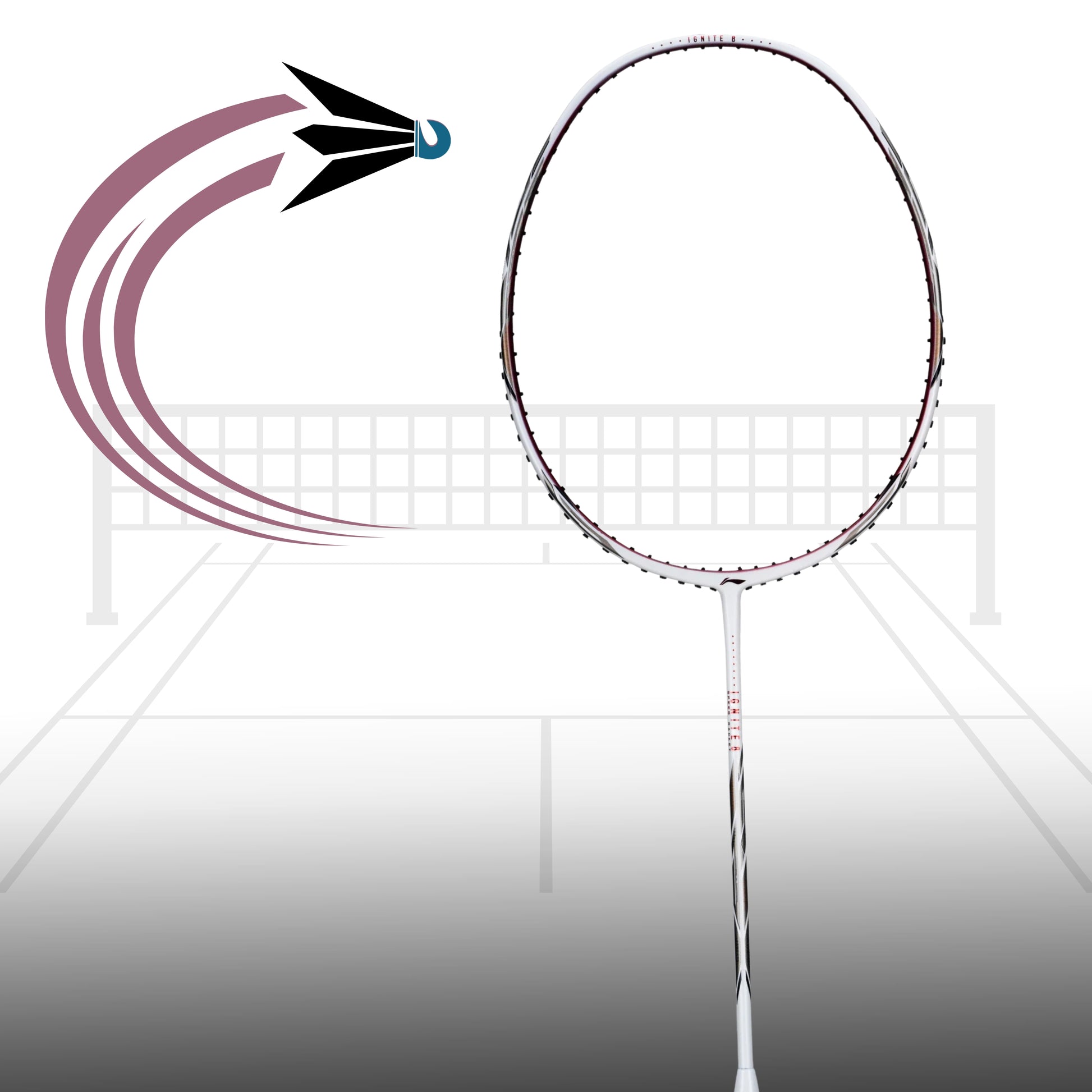 Li-Ning Ignite 8 Carbon-Fiber Unstrung Badminton Racquet, 5U6 | Head-Heavy Power Frame with AeroTec Beam & TB Nano Technology - Best Price online Prokicksports.com