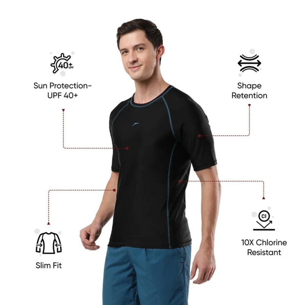 Speedo AM Short Sleeve SunTop – Men’s UV Protection Swim Top, Quick Dry Stretch Swimwear Rashguard for Training & Water Sports - Best Price online Prokicksports.com