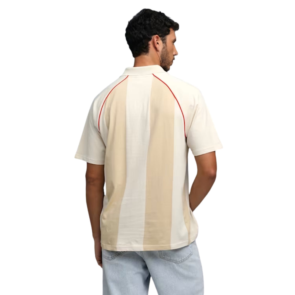 PUMA x RCB Striper Polo II Polo T-Shirt for Men | Classic Collar with Button Placket, Knitted Fabric & Official RCB Branding - Best Price online Prokicksports.com