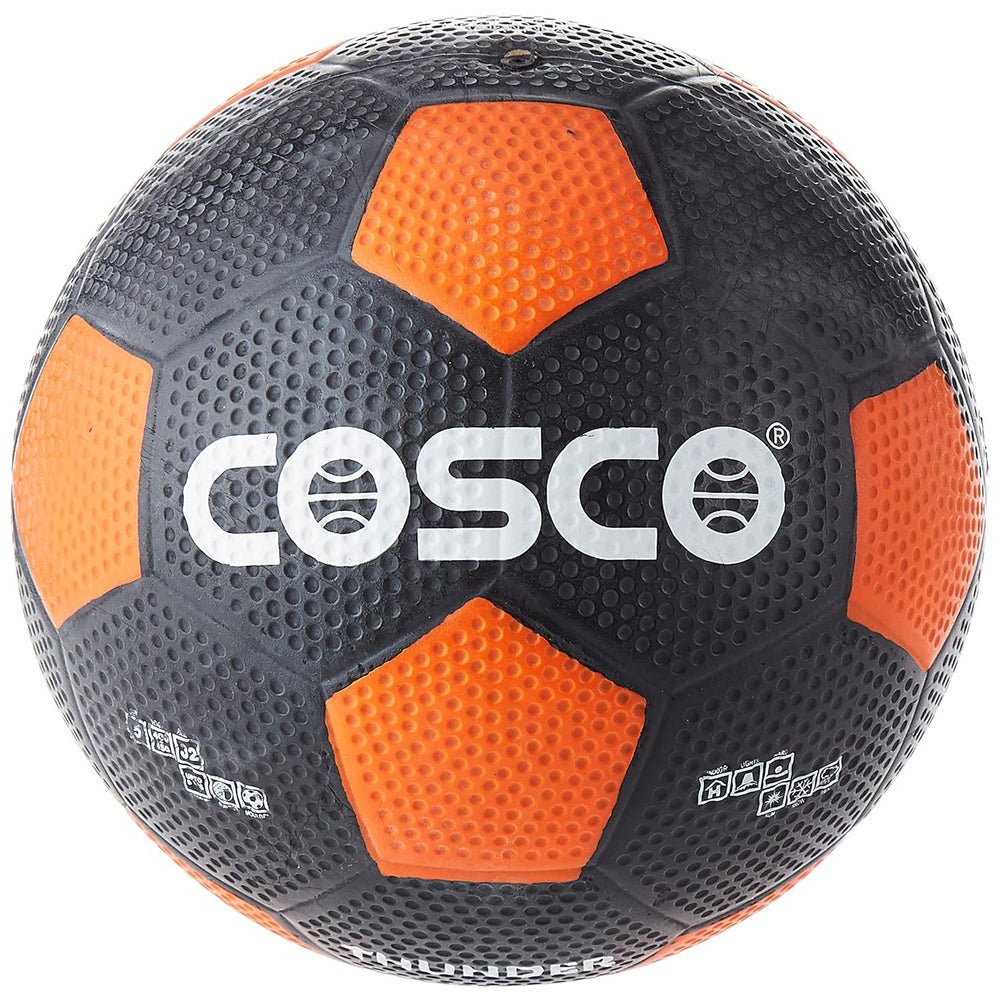 Cosco Thunder Rubber Football Size 5 – Multicolour Durable Rubber Ball for Schools, Outdoor Play, Hard Ground & Rough Surface Football Training