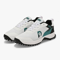 Dnine Hunter 1 Cricket Batting Shoe with Metal Spikes – White/Green/Black |Shock Absorbing EVA Midsole, High Traction TPU Spike Outsole - Best Price online Prokicksports.com