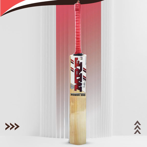 MRF Power 300 English Willow Cricket Bat – Short Handle, Professional Grade for Powerful Stroke Play
