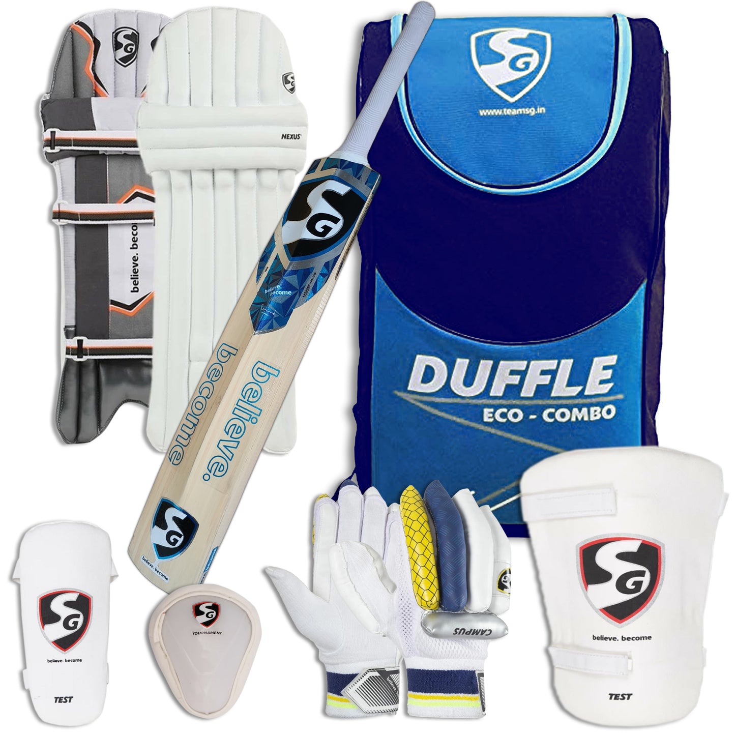 SG Eco Duffle Kashmir Willow Full Cricket Kit - Best Price online Prokicksports.com