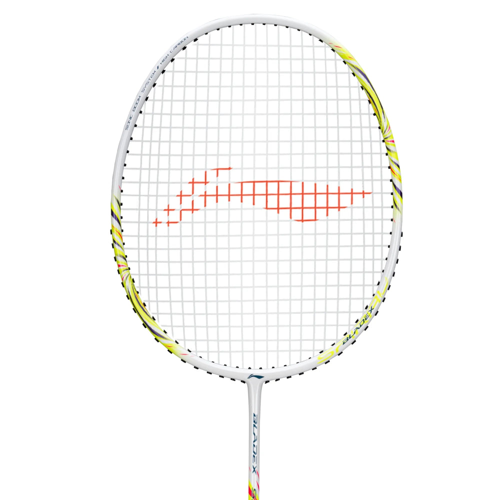 Li-Ning Bladex Spiral Unstrung Badminton Racquet, White/Lime - Best Price online Prokicksports.com
