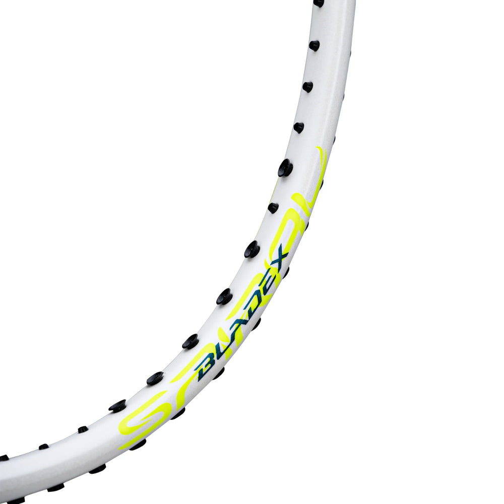 Li-Ning Bladex Spiral Unstrung Badminton Racquet, White/Lime - Best Price online Prokicksports.com