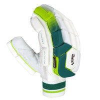 Kookaburra Kahuna Pro Players Left Hand Batting Gloves – Adult | Elite Level Cricket Gloves | Premium Protection & Comfort | White/Green - Best Price online Prokicksports.com