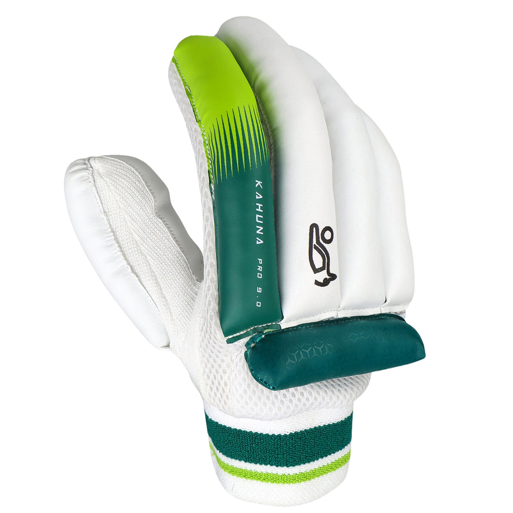 Kookaburra Kahuna Pro 9.0 Batting Gloves – Left Hand | Cricket Gloves with Superior Protection | White/Green - Best Price online Prokicksports.com