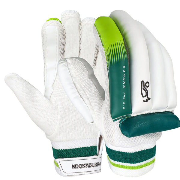 Kookaburra Kahuna Pro 9.0 Batting Gloves – Left Hand | Cricket Gloves with Superior Protection | White/Green