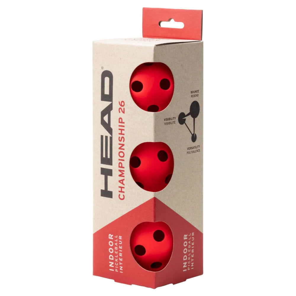 Head Championship 26 Indoor Pickle Ball, Pack of 3