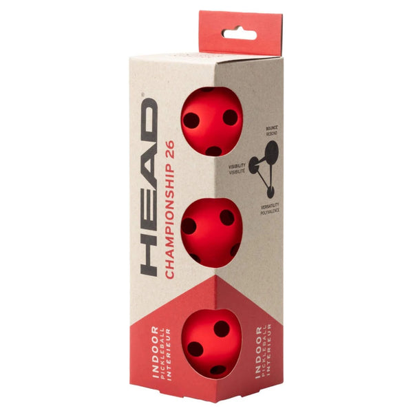 Head Championship 26 Indoor Pickle Ball, Pack of 3
