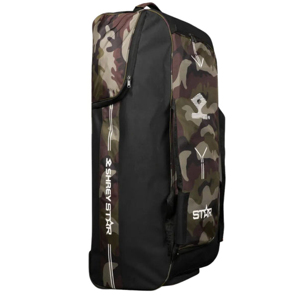 Shrey Star Wheelie Camoflauge 2.0 Cricket Kitbag, Camoflauge/Black