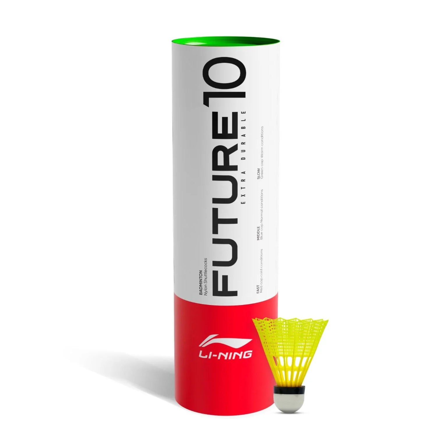 Li-Ning Future 10 Nylon Shuttlecock, Slow - Yellow (Green Cap, Pack of ...