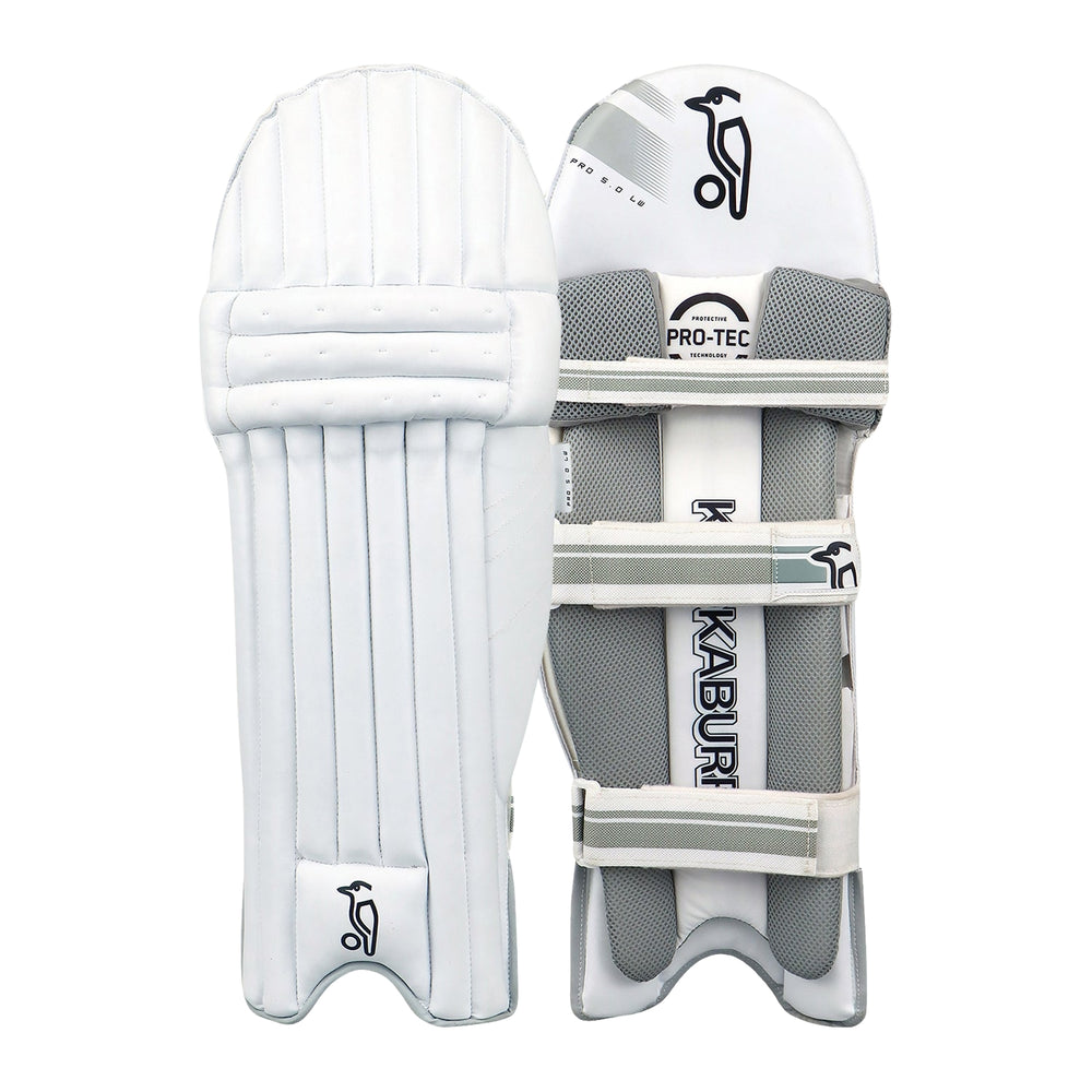 Kookaburra Pro 5.0 Lightweight Left-Hand Batting Legguards – Slim Fit HDF Protection with Pro Tec Knee Roll for Agile Batsmen