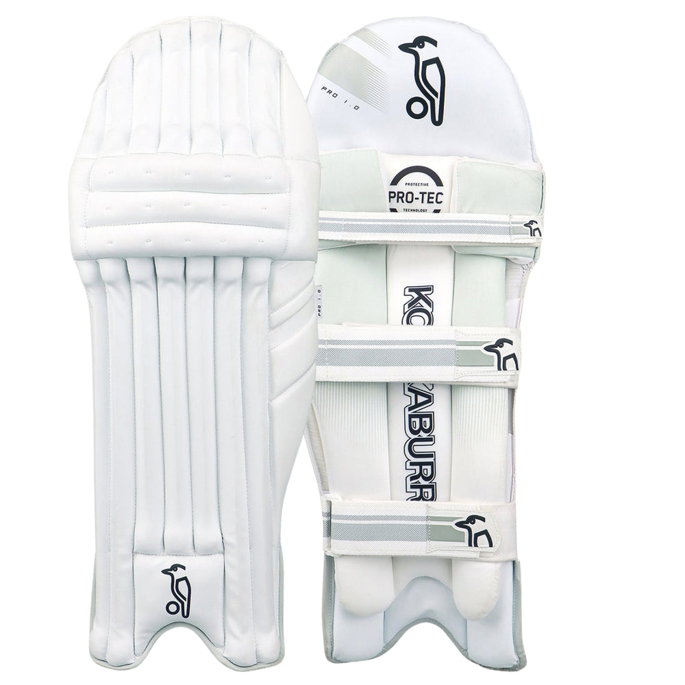 Kookaburra Pro 1.0 Left-Hand Batting Legguards – Traditional Cane Styling with Pro Tec Knee Roll and Extended Side Wing for Enhanced Protection