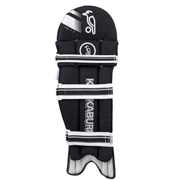 Kookaburra Pro 7.0 Left-Hand Batting Legguards – Traditional Cane Styling with Padded Knee Roll and Extended Side Wing for Entry-Level Players