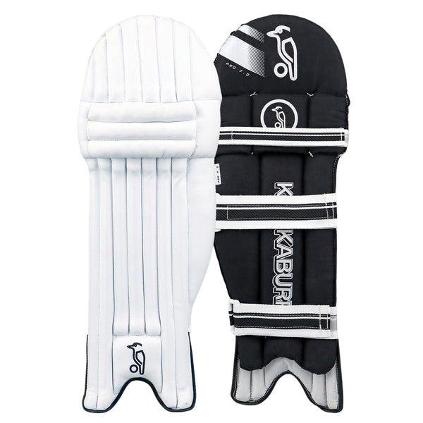 Kookaburra Pro 7.0 Left-Hand Batting Legguards – Traditional Cane Styling with Padded Knee Roll and Extended Side Wing for Entry-Level Players