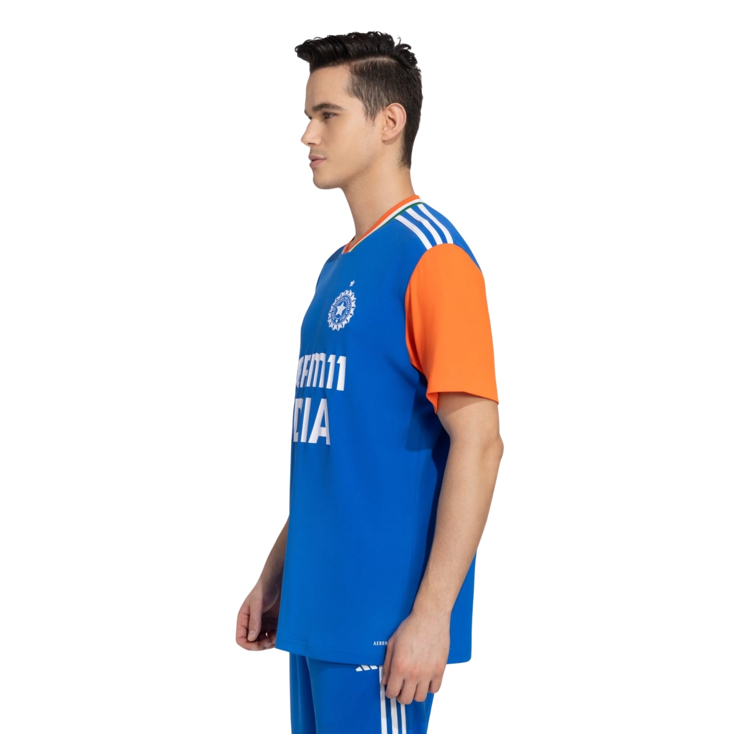 Adidas Official India Cricket T20 Fan T-Shirt, Dark Blue/True Orange - Best Price online Prokicksports.com